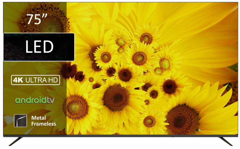 Телевизор ARIELLI LED75N238T2 UHD ANDROID SMART